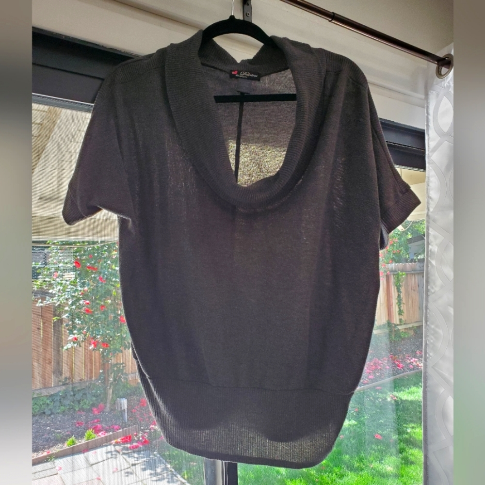 Delirious Cowl Neck Top, Gray Sz 1x